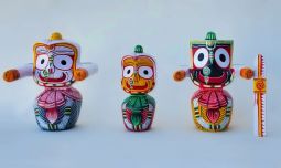 #3. Jagannatha Baladeva Subhadra Deities 6 inches Neem Wood